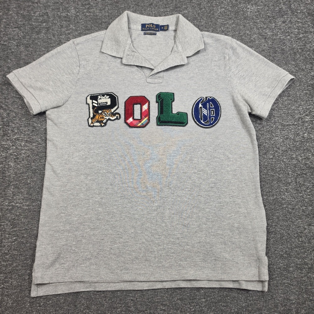 Polo Ralph Lauren Custom Slim Fit Patch Polo Shirt Vtg Size Medium